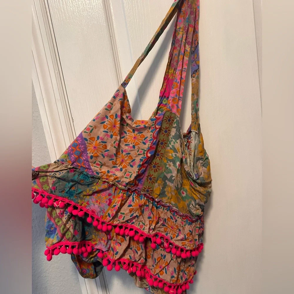 NATURAL LIFE Colorful Floral Tote with Pink Accents - Picture 1 of 3